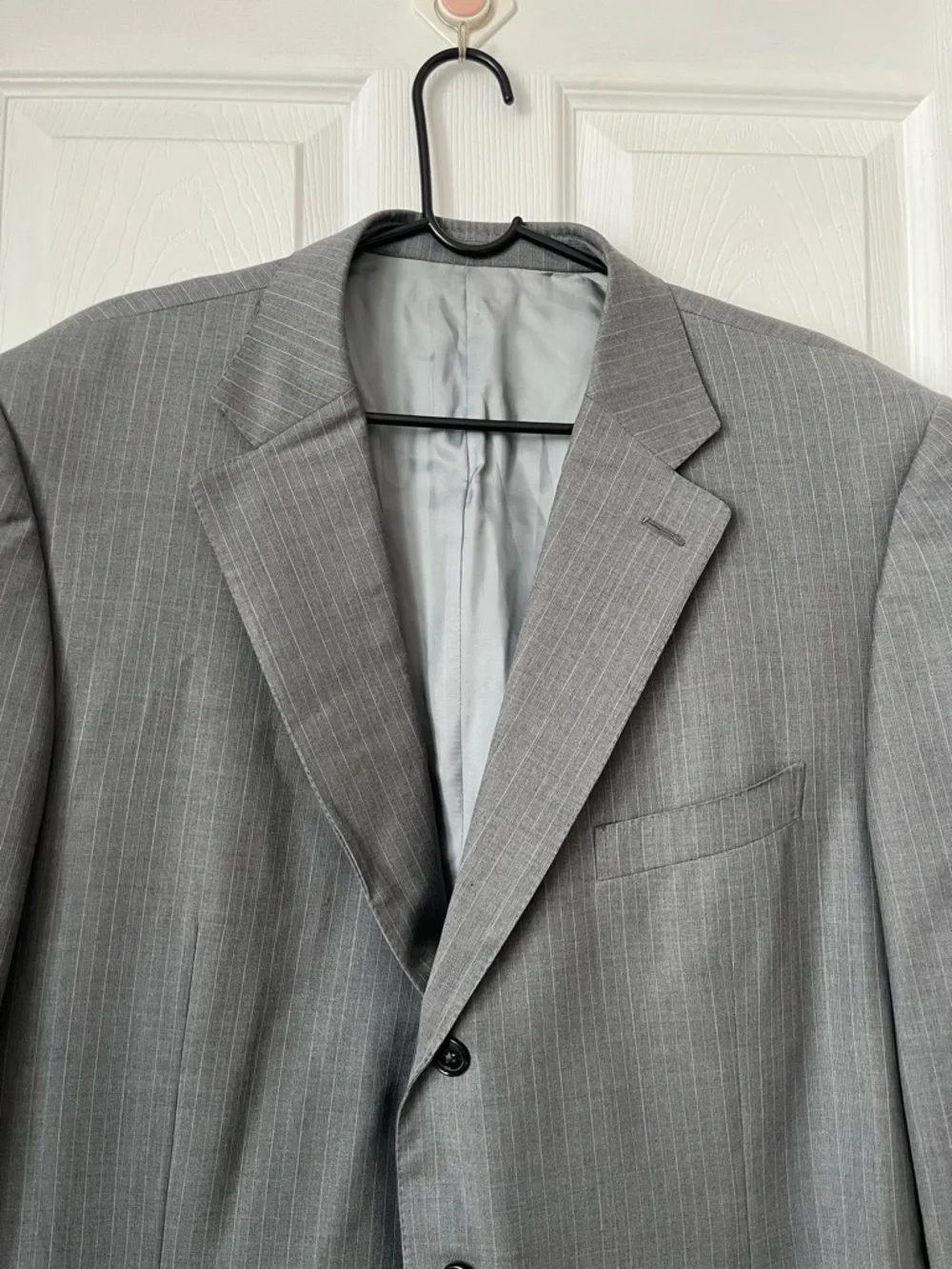 Ermenegildo Zegna trofeo gray Wool Pinstripe 3-Button Blazer Jacket size 48R